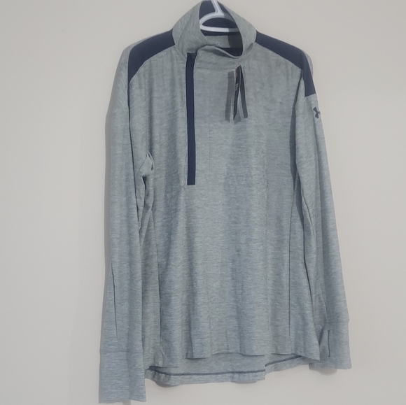 Under ARMOUR  Womens 1/2 Zip Pullover size M/M gray and navy blue - Picture 1 of 8